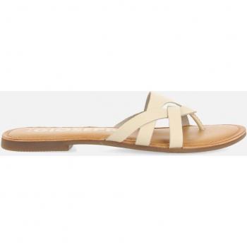 Sandalias planas de mujer de piel tipo pala con tiras