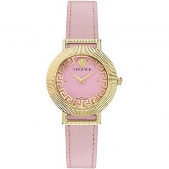 Versace Chic Leather Watch Pink Gold, Yellow female, Size: ONE SIZE
