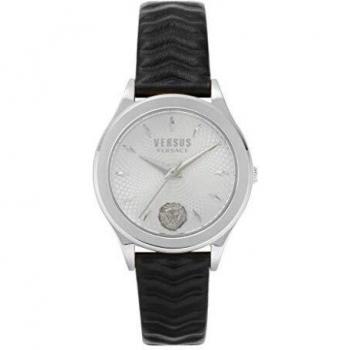 Versus Versace Mount Pleasant Leather Watch Gray Female ONE SIZE