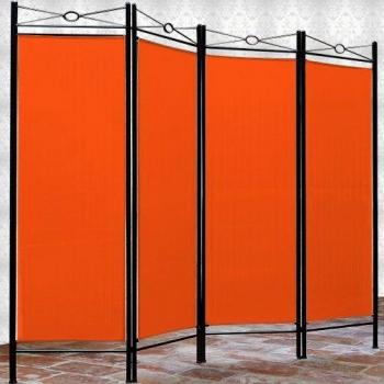 Paravent Plegable Naranja 180x163cm con Paneles Flexibles y Lavable a 30°C