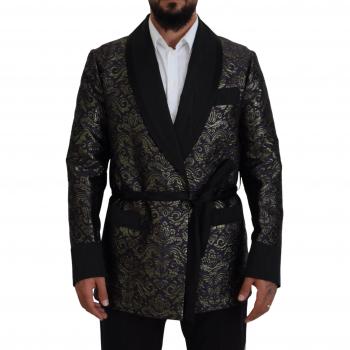 Dolce & Gabbana Gold Purple Baroque Jacket Blazer Robe - IT52 | L