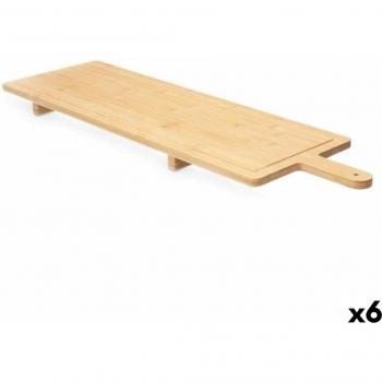 Tabla de cortar de bambú con mango y diseño ergonómico de 88 x 4,5 x 26 cm (6 unidades) - Ideal para la cocina del hogar