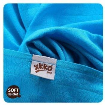 XKKO 8594161573180 - Pack de 3 muselinas de bambú, diseño estrellas azules, 70 x 70 cm