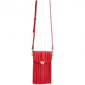 Wolf Mimi Red Leather Phone Case with Wristlet