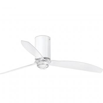 Ventilador de Techo Mini con Difusor de Cristal y Luz LED en Acero