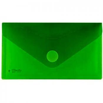 Office Box 90536 - Sobre plastico 225x125mm com cierre de velcro, color translucido verde