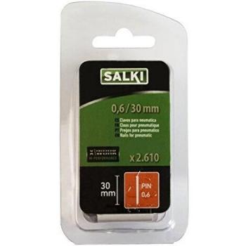 Salki 86910630 Blister de 2610uds de Pin 0,6 de 30mm de Longitud. Clavo sin Cabeza, Metal, 0.6 x 30 mm, Set de 2610 Piezas