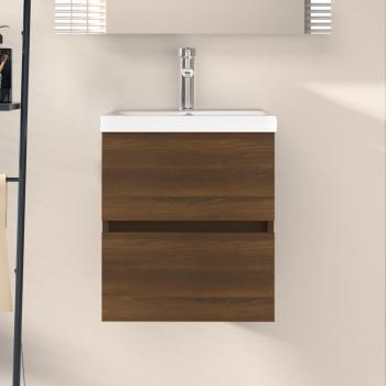 Mueble de lavabo de madera de ingeniería marrón roble 41x38,5x45cm