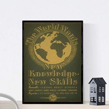Cartel Vintage Nuevo Conocimiento sin marco - Tamaño A3