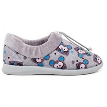 Zapatillas de Casa Ajustables para Niños con Diseño de Ratones en Color Gris y Azul Talla 35
