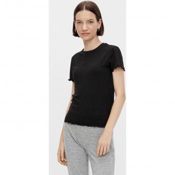 Camiseta de mujer Pieces 17120085 en color negro con manga corta