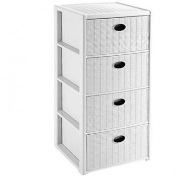Cajonera Elegance 4 Cajones Plástico Blanco 40x40x80 cm