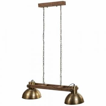 Lámpara de Techo Wanderlust Deco de Madera y Metal Dorado 110x30x30