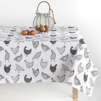 Mantel Antimanchas 100% algodón Abigail Negro 140x140 cm
