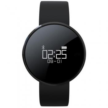 Reloj inteligente deportivo ultrafino redondo, pulsera de monitorización de actividad deportiva, Fitness HR. Pulsera Impermeable IP67, reloj inteligente deportivo con presión arterial / Oxímetro y pulsómetro para iPhone iOS/Android UW1 X, negro