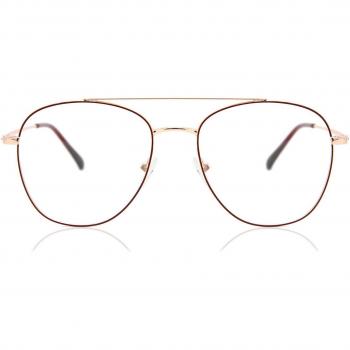 Pilot Montura Completa Metálica Rojas Gafas Recetadas para Hombre - Gafas Anti-Azules - SmartBuy Collection