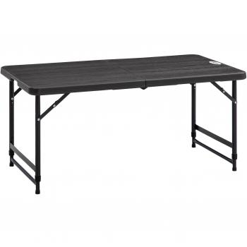 Mesa de jardín Outsunny plegable altura ajustable gris 56-74x18x60 cm