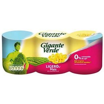 Gigante Verde Maíz Dulce Ligero, 3 x 160g