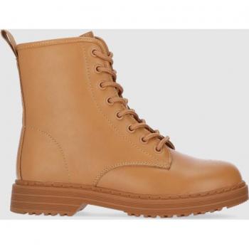 Botines de mujer planos con cierre de cordones - Chika10 FILADELFIA 01 Botin Cordones Camel/Camel