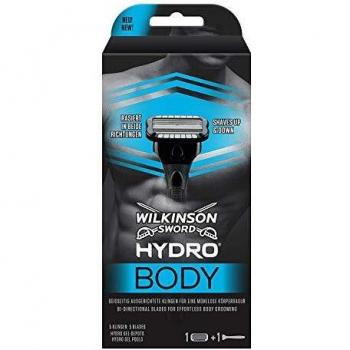 Wilkinson Sword Hydro BODY - Maquinilla Afeitadora Corporal Hombres con 5 Hojas Bidireccionales para una Depilación del Cuerpo en Ambos Sentidos, Incluye 1 Cuchilla