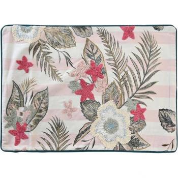 Funda cojín algodón 60 x 1 x 40 tropical verde
