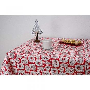 Boheme Christmas Balls Mantel Navidad, ALGODÓN /50% POLIÉSTER, Rojo, 140 X 350
