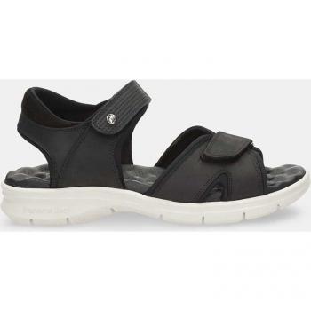 Sandalias abiertas Panama Jack Sanders de hombre en piel con cierre adherente, color negro grisáceo, talla 43