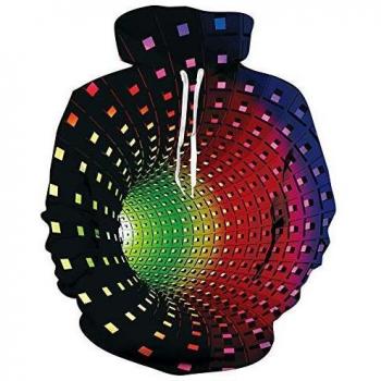 Goodstoworld Sudadera con Capucha Unisex Sudaderas con Capucha para Hombre Pullover Mujeres 3D con Capucha Remolino Colorido Divertido Sudadera con Capucha de Manga Larga Athletic Sport Jumper XL