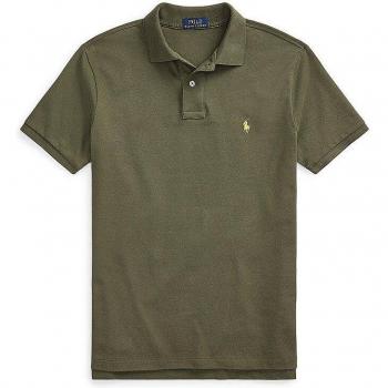 Ralph Lauren Men's Classic Fit Basic Cotton Mesh Polo Shirt in Olive Green