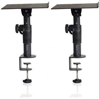 Gator Frameworks Clamp-On Studio Monitor Stand - Black, 2-Pack