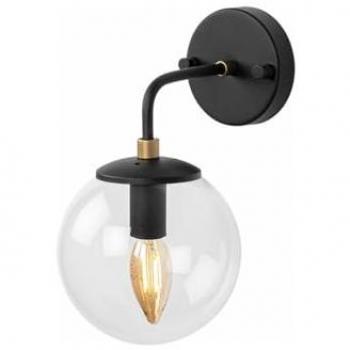 Aplique de pared de metal con globo - 15 x 27 cm - Negro
