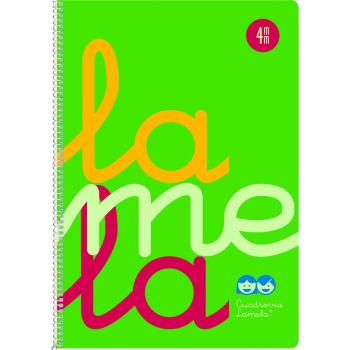 Cuaderno Espiral A4 Tapa de Plástico Cuadrovía 4mm Lamela 90gr Verde