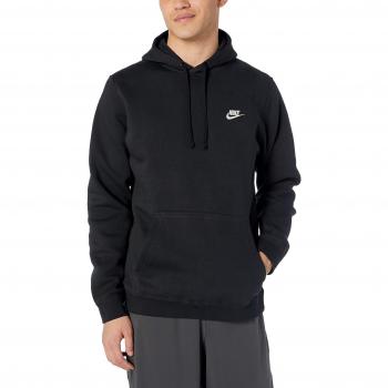 Nike M NSW Hoodie PO FLC Club Sudadera con Capucha, Hombre, Negro Black/White, XXL