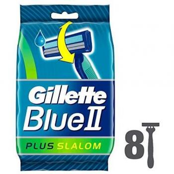 Gillette BlueII Plus Slalom Men's Disposable Razors, 8 razors