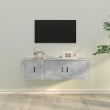 Set de Muebles para TV 2 Piezas Color Gris Cemento en Madera Contrachapada