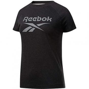 Reebok Te Texture Logo tee Camiseta, Mujer, blckme, 2XS