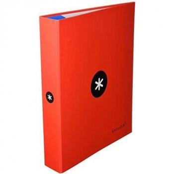 Carpeta 4 anillas folio rojo