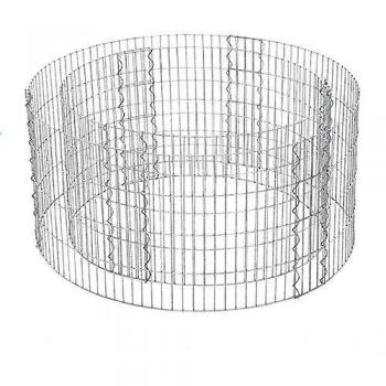 Gavión Redondo para Jardín, Malla de Acero Galvanizado 90x40 cm, Tamaño de Abertura 2,5x10 cm, Capacidad para Piedras de 10 cm, Color Plata