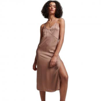 Superdry Women's Mid-Length Satin Cami Dress in Brown (M) - Casual, Party, Sleeveless