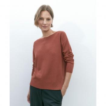 Jersey de punto perlado con cuello caja para mujer