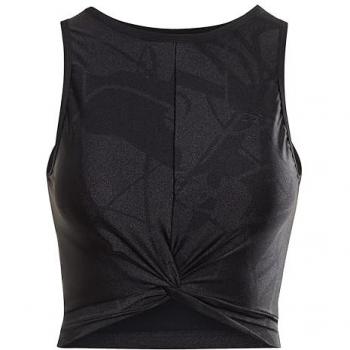 Reebok Top Sin Mangas Shiny Yoga Scribble Crop Negro XS Mujer
