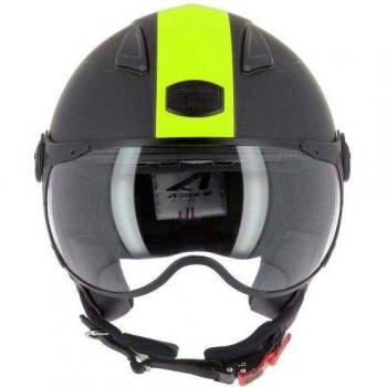 Astone Helmets - Casque jet KSR 2 graphic - Casque de moto léger - Casque de moto compact - Casque de scooter - matt black yellow L