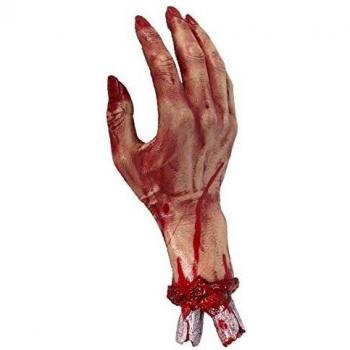 Smiffy's-97316 Mano Cortada con Sangre, 30cm, Color Carne, No es Applicable