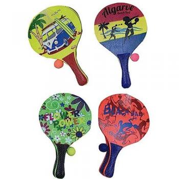 Juego de Palas de Madera Infantil con Pelota - Multicolor, Ideal para Niños, Diversión Garantizada