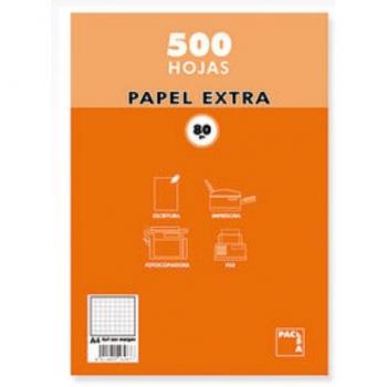 Paquete de papel A4 500 hojas 80 g/m² cuadrícula 4x4 mm sin taladros blanco Pacsa