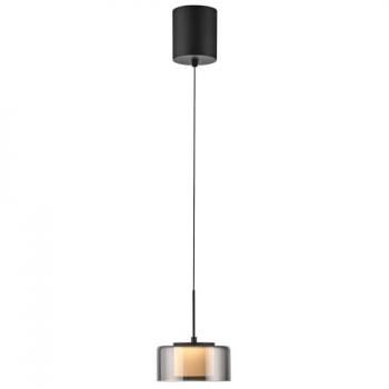 Lámpara Colgante LED Rika Negra Ø 15 cm, Cristal, Dimmable, Altura Ajustable