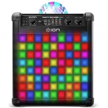 ION Audio Party Rocker Max - 100 W Portable Wireless Bluetooth Speaker & Karaoke Centre with Rechargeable Battery, Party Light Display and Microphone