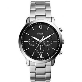Reloj Cronógrafo Fossil Neutra para Hombre, Caja de 44 mm, Acero Inoxidable, Plata