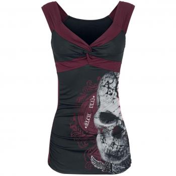 Alchemy England Devils Skull Pact Top Mujer Negro/Rojo L