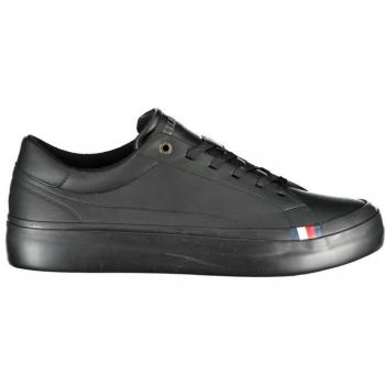 Chic Sporty Black Lace-Up Sneakers for Men - Size 13 US (EU46) with Logo Print